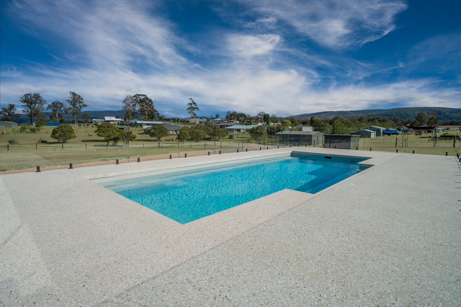 Completed pool landscaping project